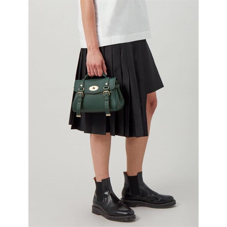 Mulberry Mini Alexa Mulberry Green Heavy Grain